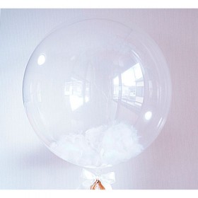 Шар Bubble с белыми перьями фото 4