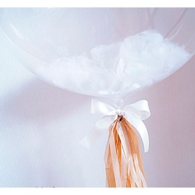Шар Bubble с белыми перьями фото 5
